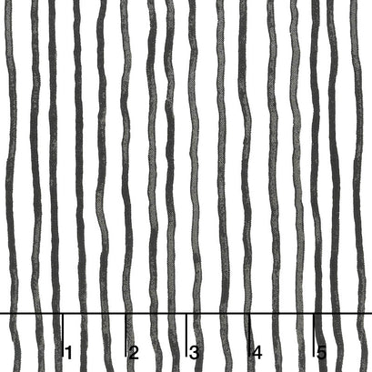 Goosetales - Wavy Stripes Off White Yardage