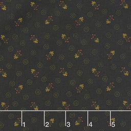 Gratitude and Grace - Tasseled Hearts Black Yardage