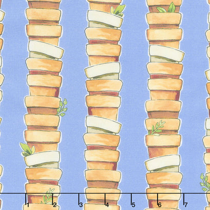 Greenhouse - Stacked Pots Blue Sky Yardage