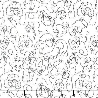 GRL PWR - Line Faces White Yardage
