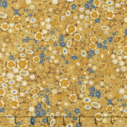 Gustav Klimt - Rocks Gold Metallic Yardage