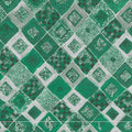 Gustav Klimt - Squares Diamonds Emerald Metallic Yardage