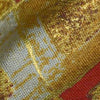 Gustav Klimt - Squares Diamonds Red Metallic Yardage