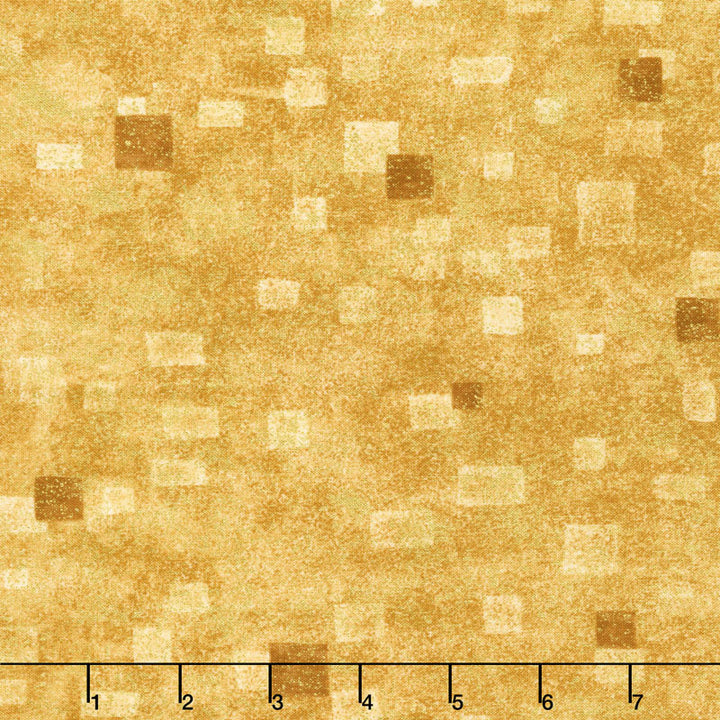 Gustav Klimt - Squares Tan Metallic Yardage