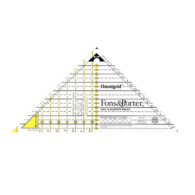 Half and Quarter Square Triangles Ruler