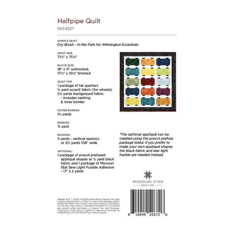 Halfpipe Quilt Pattern by Missouri Star