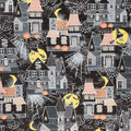 Halloween Spirit - Frightville Charcoal Gray Yardage