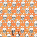 Halloween Spirit - Glowing Skulls Orange Yardage