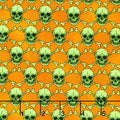 Halloween Spirit - Glowing Skulls Orange Yardage