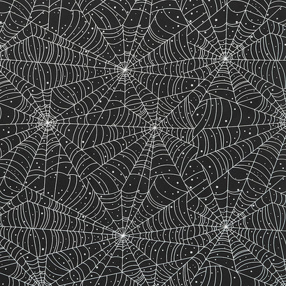 Halloween Spirit - In a Web Black Yardage