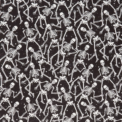 Halloween Spirit - Skeleton Crew Black Yardage