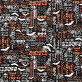 Halloween Spirit - Spooky Words Orange and Black Yardage Primary Image