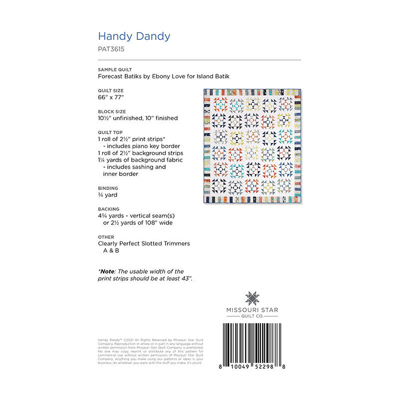 Handy Dandy Quilt Pattern by Missouri Star Alternative View #1