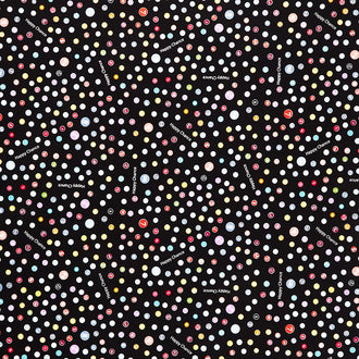 Happy Chance - Selvedge Dots Black Yardage