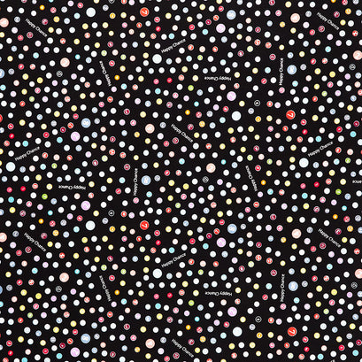 Happy Chance - Selvedge Dots Black Yardage