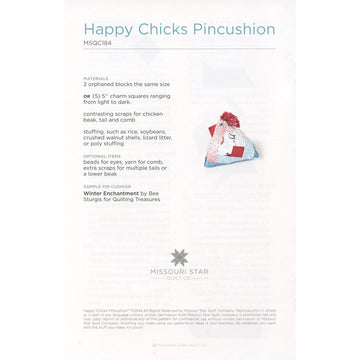 Happy Chicks Pincushion Pattern by Missouri Star