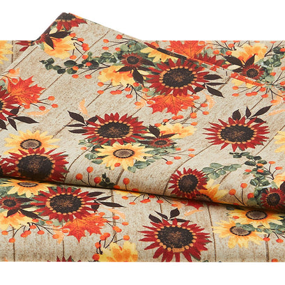 Happy Fall - Sunflowers Tan One Yard Cut