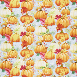 Happy Gatherings - Pumpkin Allover Gray Yardage
