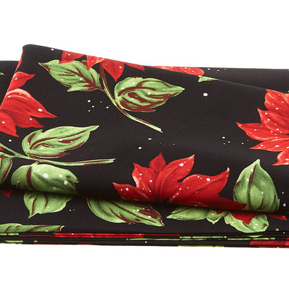 Happy Holly-Days - Poinsettia in the Snow Garland 2 Yard Cut
