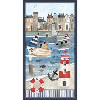 Harbor Days - Lighthouse Panel