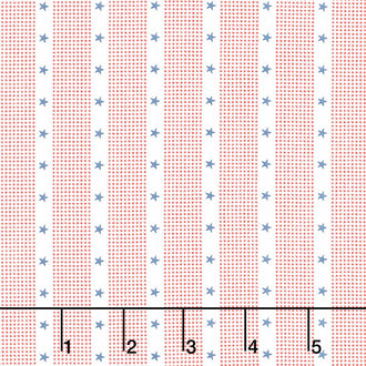 Harbor Springs - Striped Star Cream Red Yardage