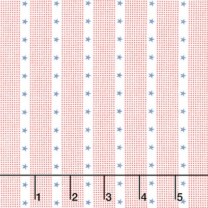 Harbor Springs - Striped Star Cream Red Yardage