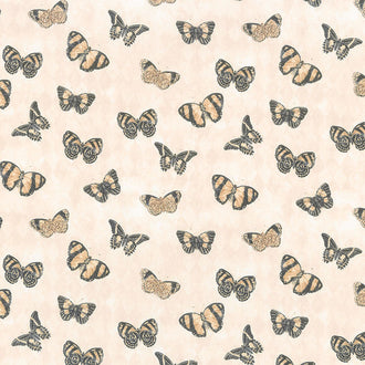 Harlequin Poppies - Butterflies Cream Yardage