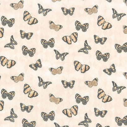 Harlequin Poppies - Butterflies Cream Yardage