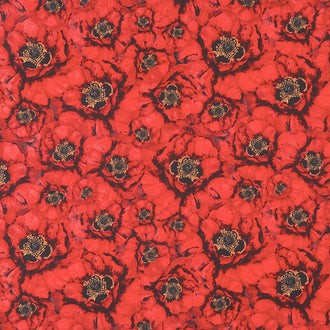 Harlequin Poppies - Packed Poppies Red Yardage