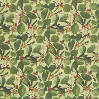 Harlow - Leaves and Berries Green Multi Digitally Printed Yardage