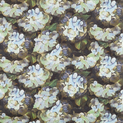 Harlow - Packed Hydrangea Black Multi Digitally Printed Yardage