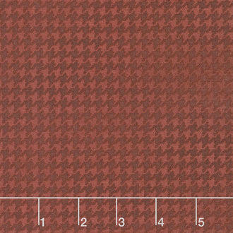 Harvest Berry - Blushed Houndstooth Dark Red Yardage