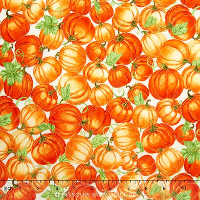 Harvest Bounty - Packed Leaves Ecru Yardage