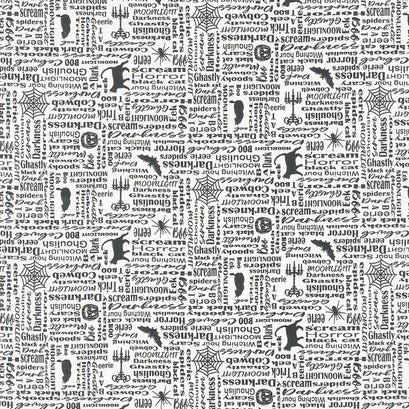 Harvest Moon - Words Off-White Yardage