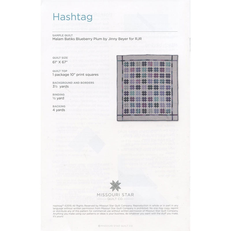 Hashtag Quilt Pattern by Missouri Star