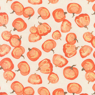 Haunted Night - Pumpkins Allover Tan Yardage