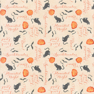 Haunted Night - Words Allover Tan Yardage