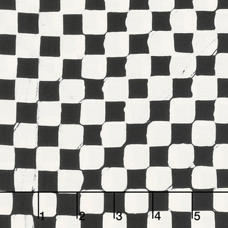 Heart to Heart Batiks - Check Black White Yardage