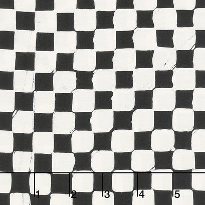 Heart to Heart Batiks - Check Black White Yardage