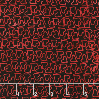 Heart to Heart Batiks - Mini Hearts Black Yardage