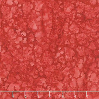 Heart to Heart Batiks - Tossed Hearts Cherry Yardage