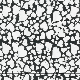 Heart to Heart Batiks - Tossed Hearts White Yardage