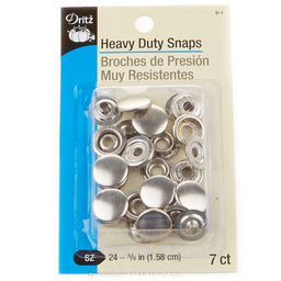 Heavy Duty Snaps - Nickel Size 24, 5/8"
