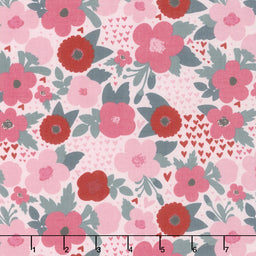 Hello Sweetheart - Floral Pink Yardage Primary Image