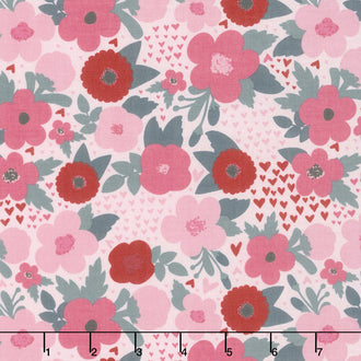 Hello Sweetheart - Floral Pink Yardage
