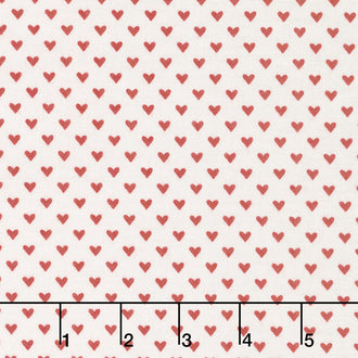Hello Sweetheart - Mini Hearts Cream Yardage