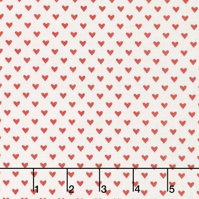 Hello Sweetheart - Mini Hearts Cream Yardage
