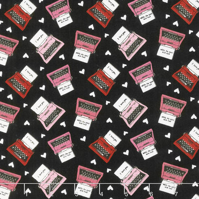 Hello Sweetheart - Typewriter Black Yardage