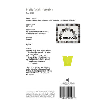 Hello Wall Hanging Pattern by Missouri Star