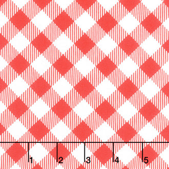 Hen House - Diagonal Gingham Red Yardage